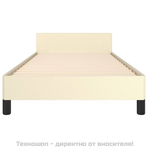 Рамка за легло с табла без матрак, кремава, 90x200 см