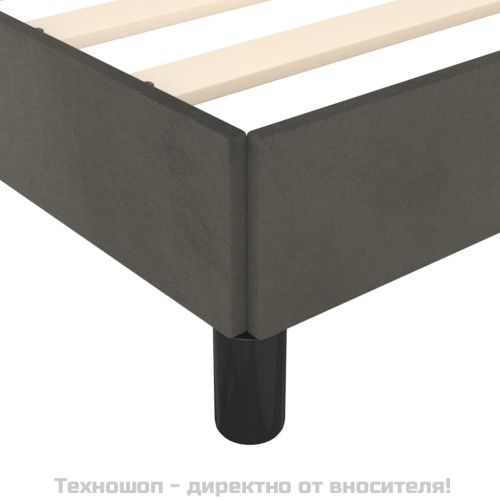 Рамка за легло без матрак, тъмносива, 200x200 см, кадифе