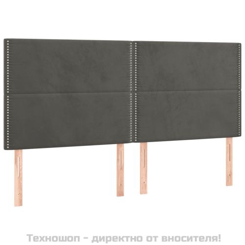 Рамка за легло без матрак, тъмносива, 200x200 см, кадифе