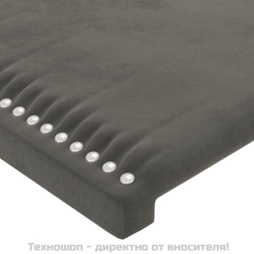 Рамка за легло без матрак, тъмносива, 200x200 см, кадифе