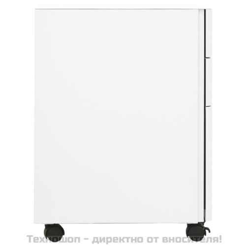 Мобилен офис шкаф, бял, 30x45x59 см, стомана