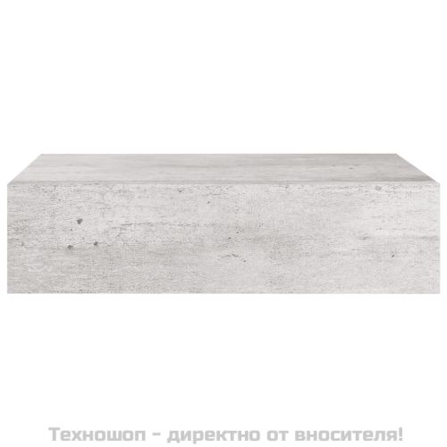 Стенни рафтове с чекмеджета 2 бр бетонно сив 40x23,5x10 см МДФ