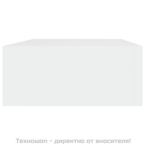 Стенен рафт с чекмедже, бял, 40x23,5x10 см, МДФ
