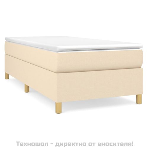 Рамка за легло с пружини, кремави, 90x190 см, плат