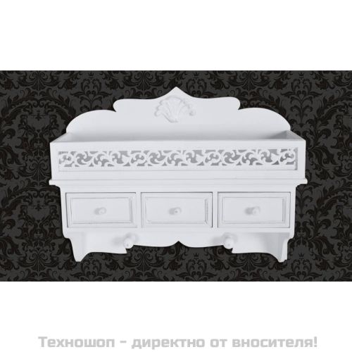 Стенен рафт закачалка с 3 чекмеджета и 2 куки