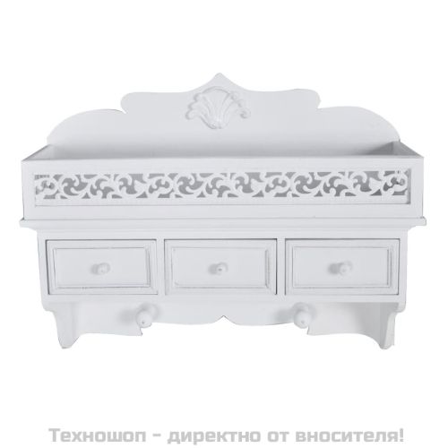 Стенен рафт закачалка с 3 чекмеджета и 2 куки