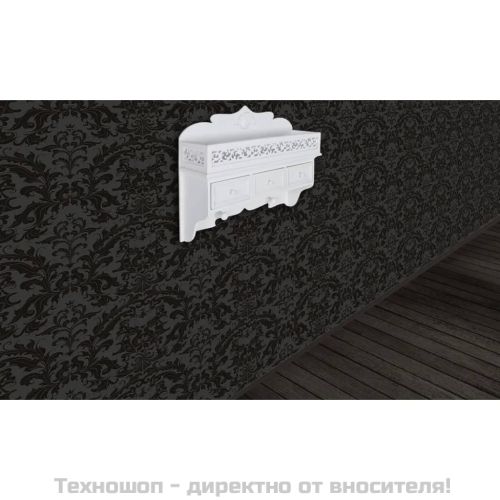 Стенен рафт закачалка с 3 чекмеджета и 2 куки