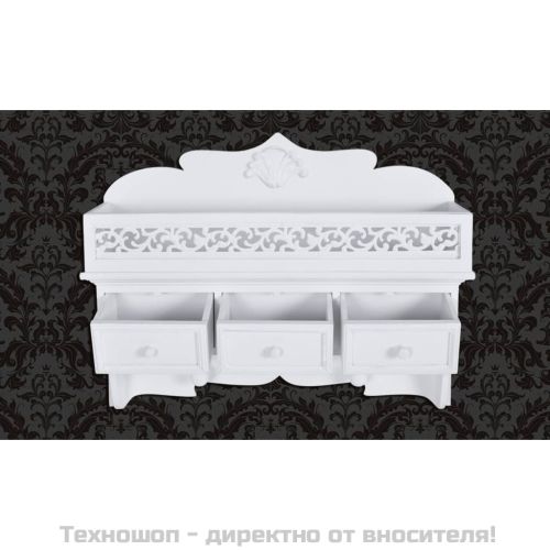 Стенен рафт закачалка с 3 чекмеджета и 2 куки