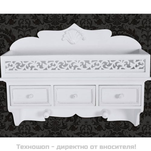 Стенен рафт закачалка с 3 чекмеджета и 2 куки