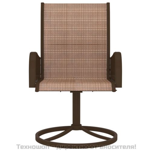 Градински въртящи се столове, 2 бр, textilene и стомана, кафяви