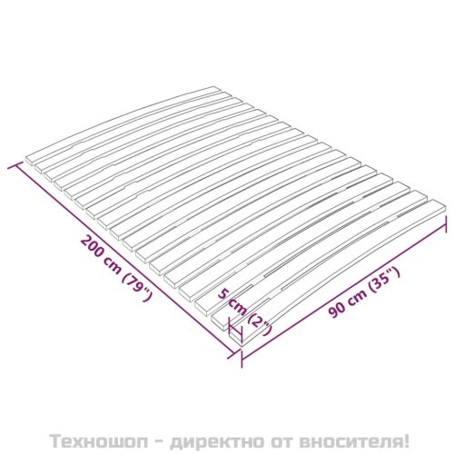 Резервни летви за легло с 17 летви 90x200 см