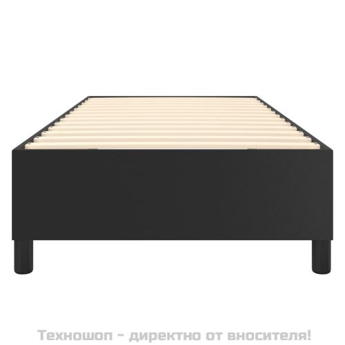 Рамка за легло с пружини, черна, 80x200 см, изкуствена кожа
