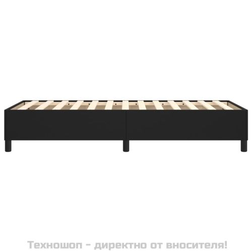 Рамка за легло с пружини, черна, 80x200 см, изкуствена кожа