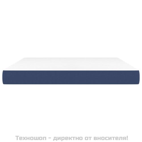 Матрак за легло с покет пружини средна твърдост синьо 160x200x20 см плат