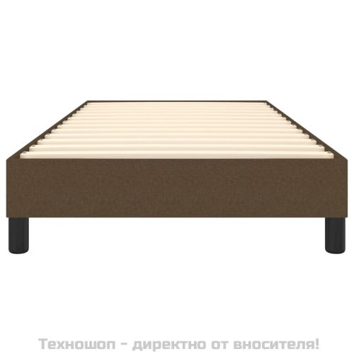 Рамка за легло с пружини, тъмнокафява, 90x200 см, плат