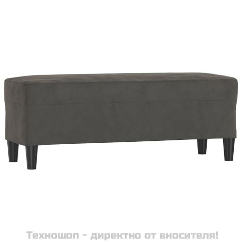 Пейка, тъмносива, 100x35x41 см, кадифе