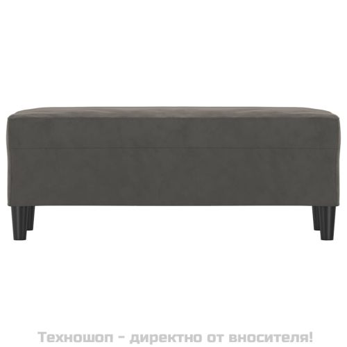 Пейка, тъмносива, 100x35x41 см, кадифе