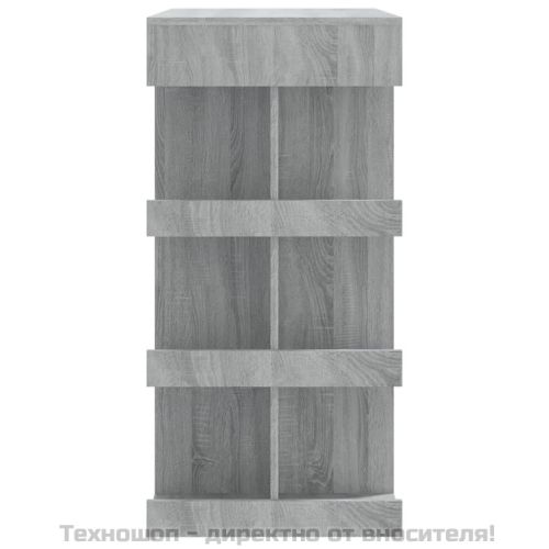 Бар маса с шкаф за съхранение, сив сонома, 100x50x101,5 см