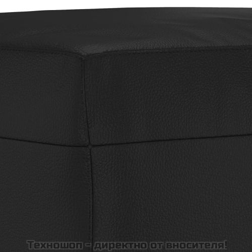 Табуретка, черна, 60x50x41 см, изкуствена кожа