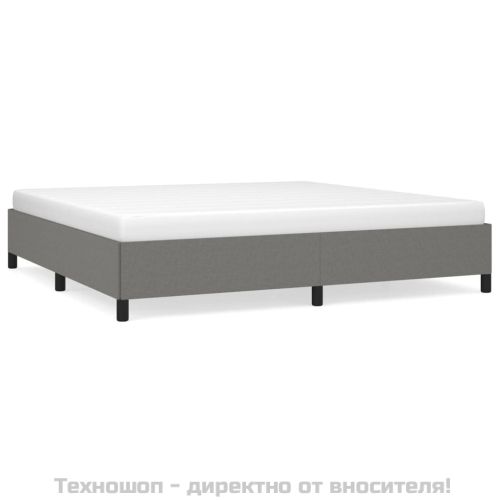 Рамка за легло без матрак, тъмносива, 200x200 см, плат