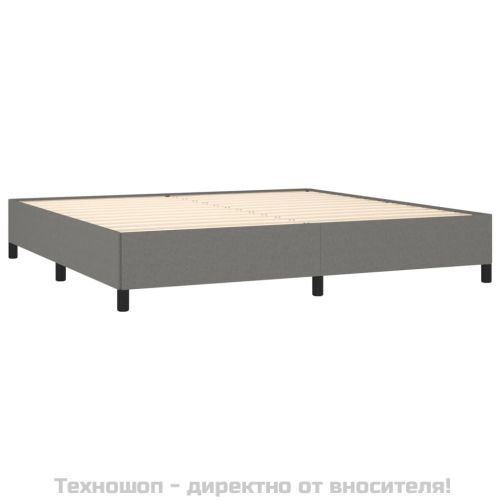 Рамка за легло без матрак, тъмносива, 200x200 см, плат