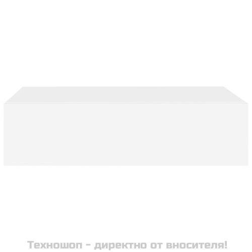 Стенни рафтове с чекмеджета, 2 бр, бели, 40x23,5x10 см, МДФ