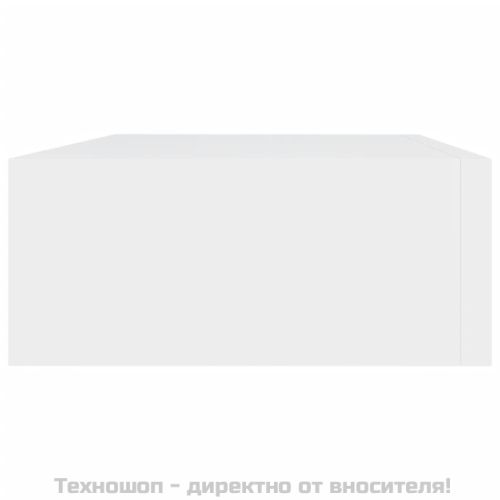 Стенни рафтове с чекмеджета, 2 бр, бели, 40x23,5x10 см, МДФ