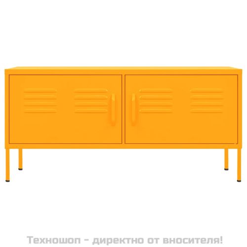 ТВ шкаф, горчица жълто, 105x35x50 см, стомана