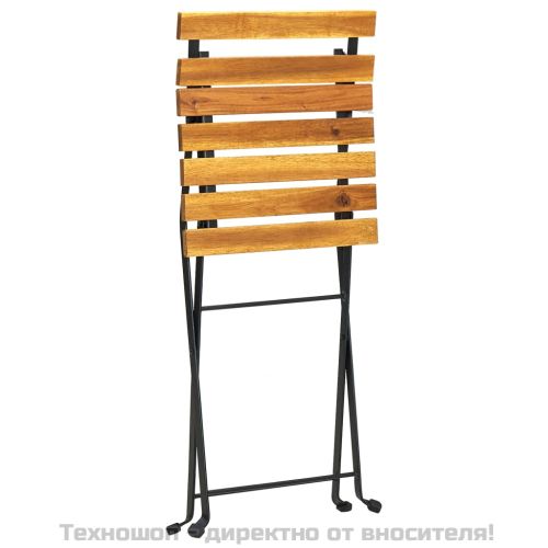 Градински бистро комплект, 3 части, сгъваем, акация масив