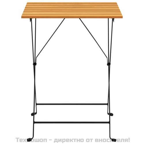Градински бистро комплект, 3 части, сгъваем, акация масив
