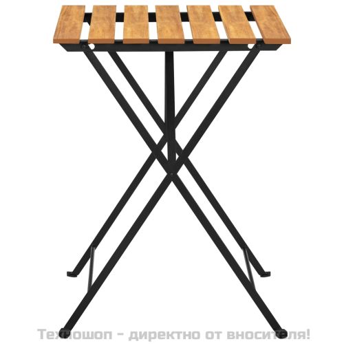 Градински бистро комплект, 3 части, сгъваем, акация масив