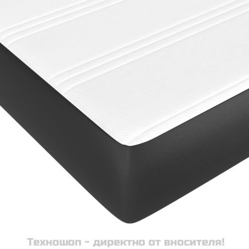 Боксспринг легло с матрак, черно, 90x200 см, изкуствена кожа
