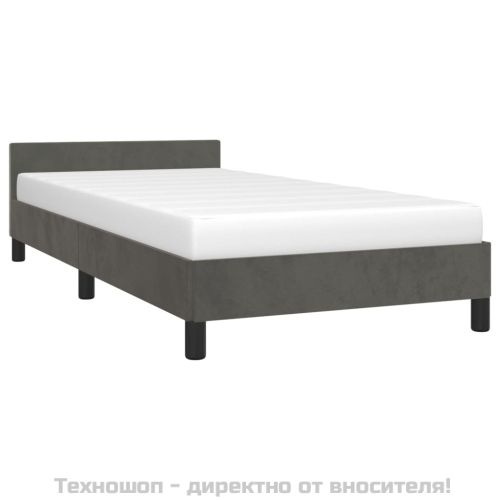Рамка за легло без матрак, тъмносива, 80x200 см, кадифе
