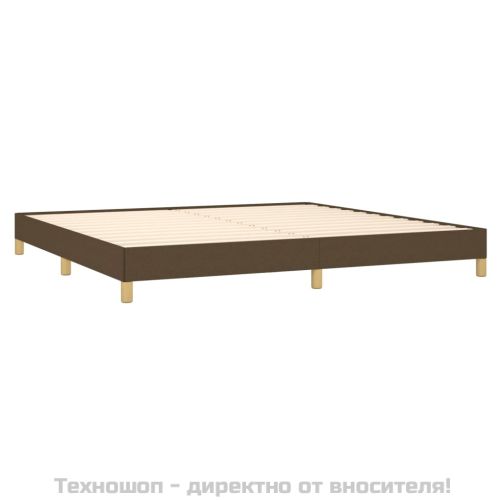 Рамка за легло без матрак, тъмнокафява, 200x200 см, плат