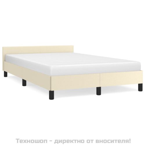 Рамка за легло с табла без матрак, кремава, 120x200 см