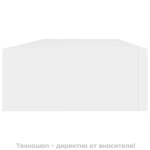 Стенен рафт с чекмедже, бял, 60x23,5x10 см, МДФ