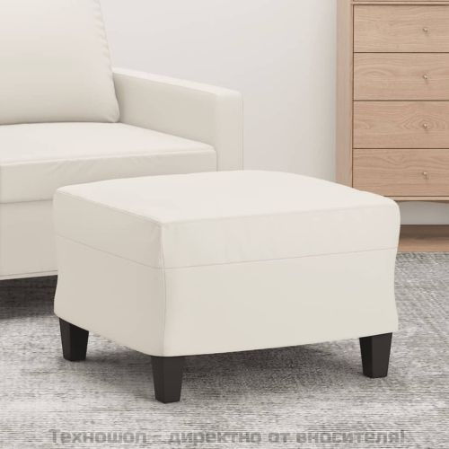 Табуретка, кремава, 60x50x41 см, изкуствена кожа