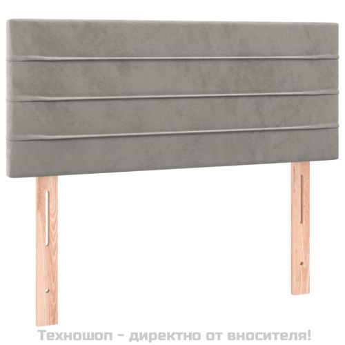 Горна табла за легло, светлосива, 80x5x78/88 см, кадифе