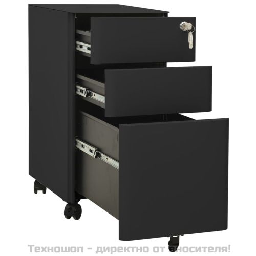 Мобилен офис шкаф, антрацит, 30x45x59 см, стомана