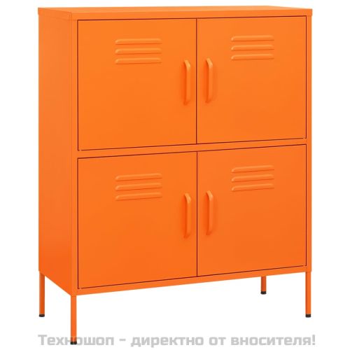 Шкаф за съхранение, оранжев, 80х35х101,5 см, стомана