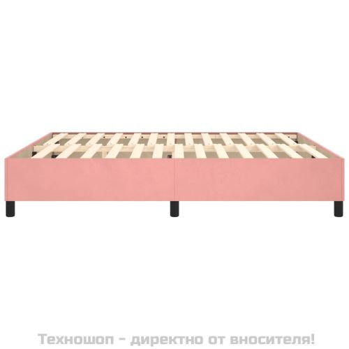 Рамка за легло с пружини, розова, 200x200 см, кадифе