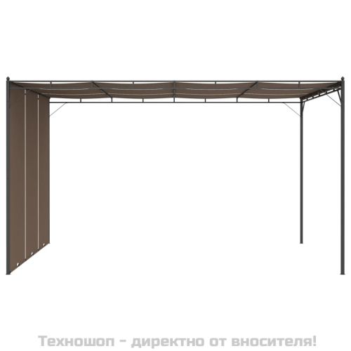 Градинска шатра със странична завеса, 4x3x2,25 м, таупе