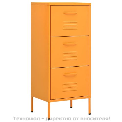 Шкаф за съхранение, горчица, 42,5x35x101,5 см, стомана