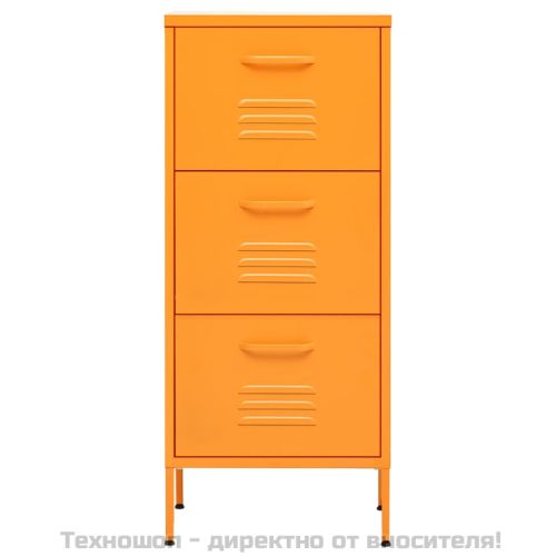 Шкаф за съхранение, горчица, 42,5x35x101,5 см, стомана