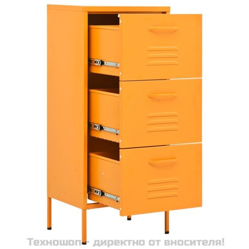 Шкаф за съхранение, горчица, 42,5x35x101,5 см, стомана