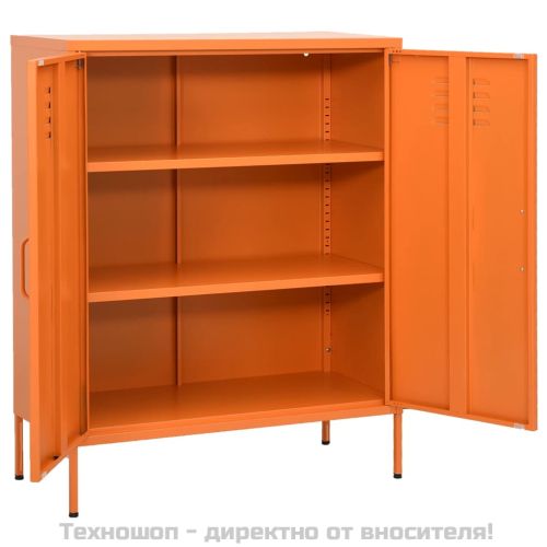 Шкаф за съхранение, оранжев, 80х35х101,5 см, стомана