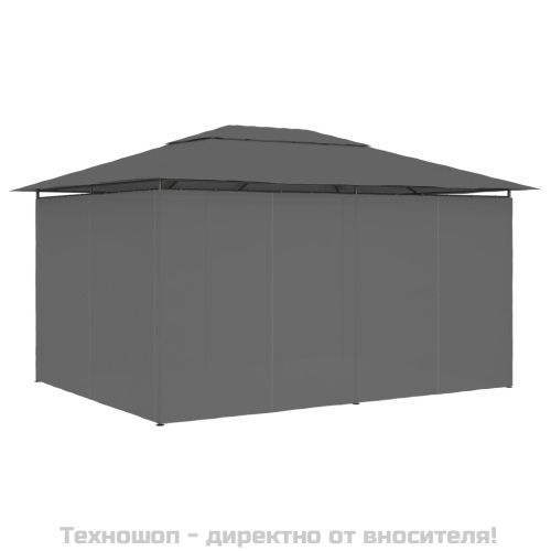 Градинска шатра със завеси, 4x3 м, антрацит