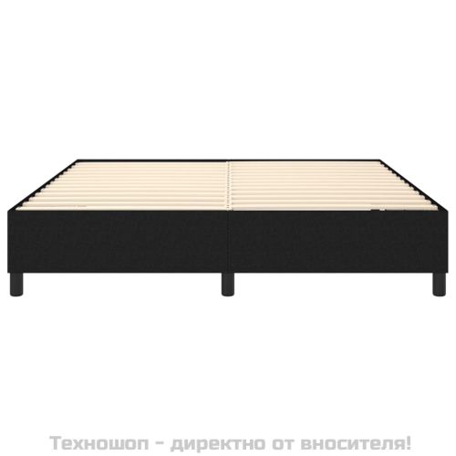 Рамка за легло с пружини, черна, 180x200 см, плат