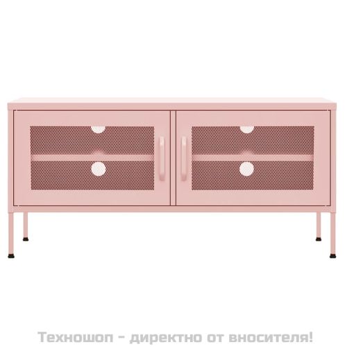 ТВ шкаф, розов, 105x35x50 см, стомана