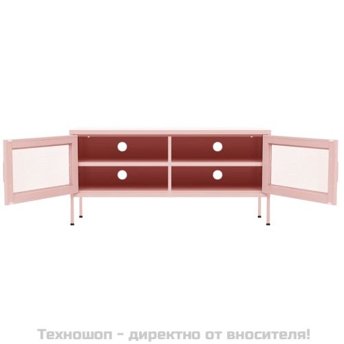 ТВ шкаф, розов, 105x35x50 см, стомана